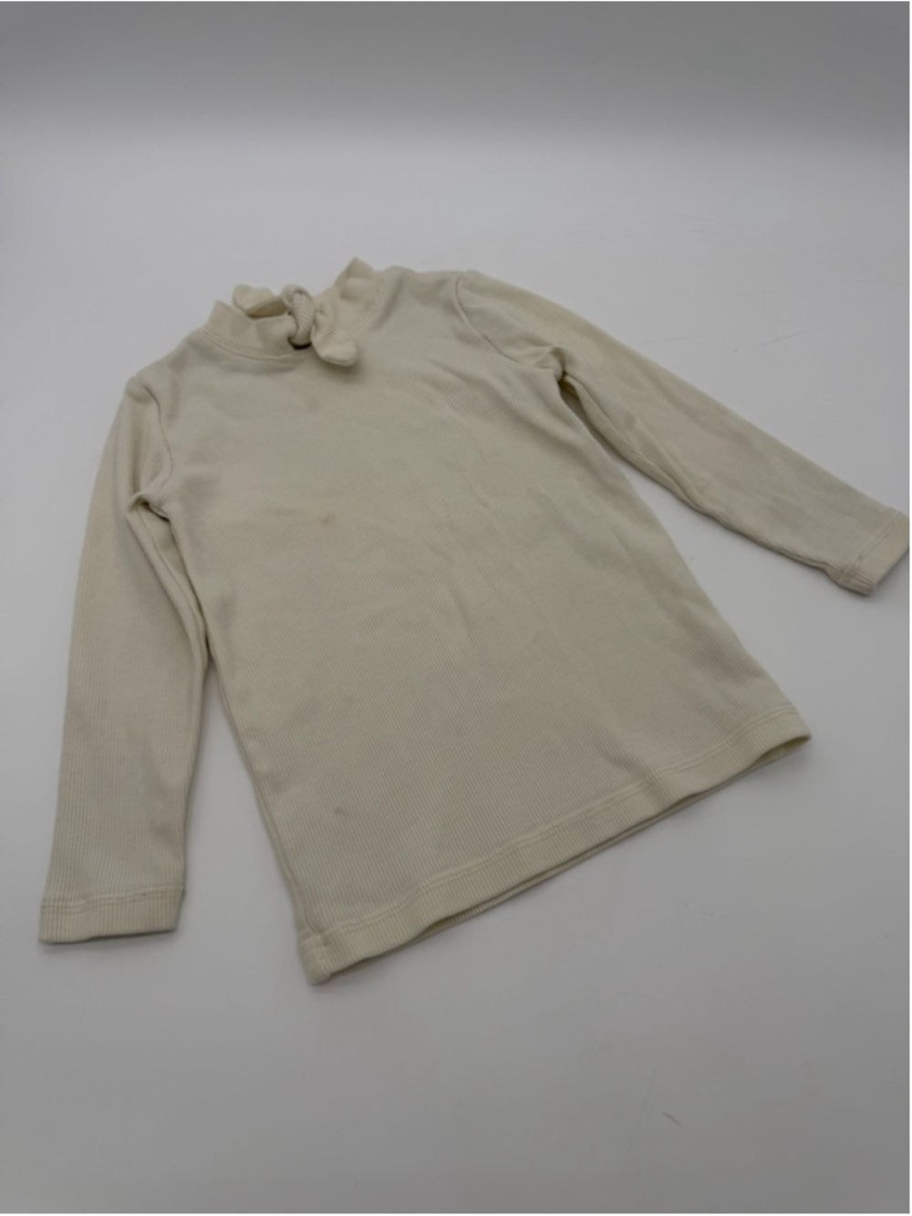 Finding Foxtale Knot Long Sleeve RIbbed Layering Top 3T Beige